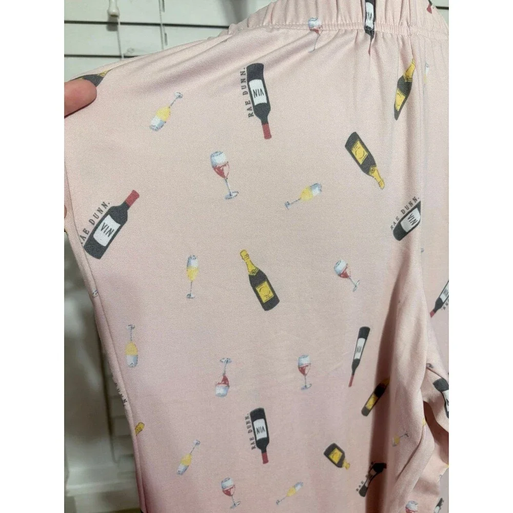 Rae Dunn Long Sleeve and Pants Wine Me Time Pajama Set NWT Size M